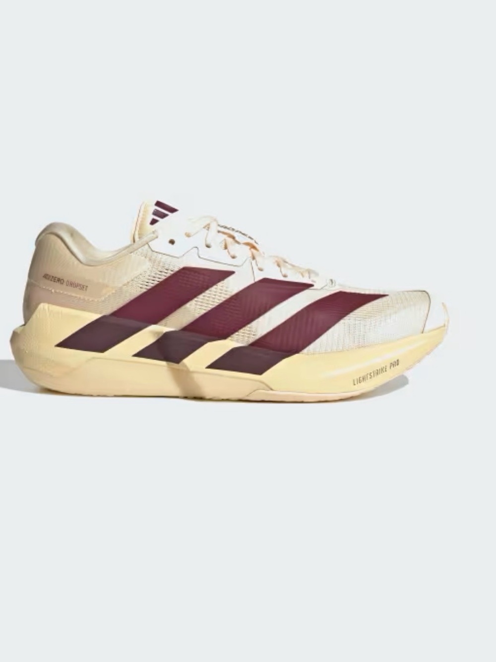 Adizero Dropset Pro women's training shoe in Warm Vanilla/Maroon Size 7